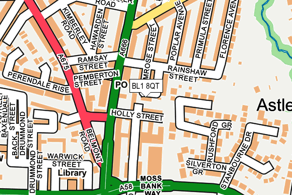 BL1 8QT map - OS OpenMap – Local (Ordnance Survey) BL1 8QT map - OS OpenMap – Local (Ordnance Survey)