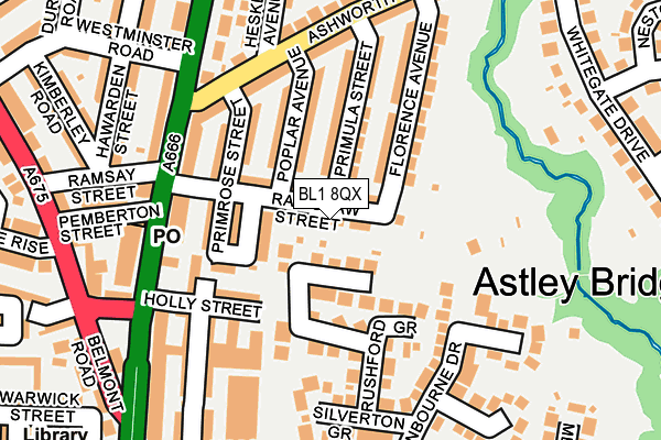 BL1 8QX map - OS OpenMap – Local (Ordnance Survey) BL1 8QX map - OS OpenMap – Local (Ordnance Survey)