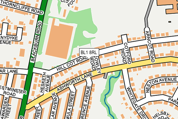 BL1 8RL map - OS OpenMap – Local (Ordnance Survey) BL1 8RL map - OS OpenMap – Local (Ordnance Survey)