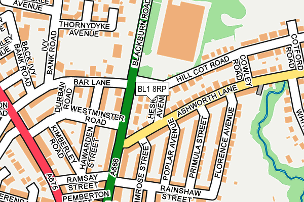 BL1 8RP map - OS OpenMap – Local (Ordnance Survey) BL1 8RP map - OS OpenMap – Local (Ordnance Survey)