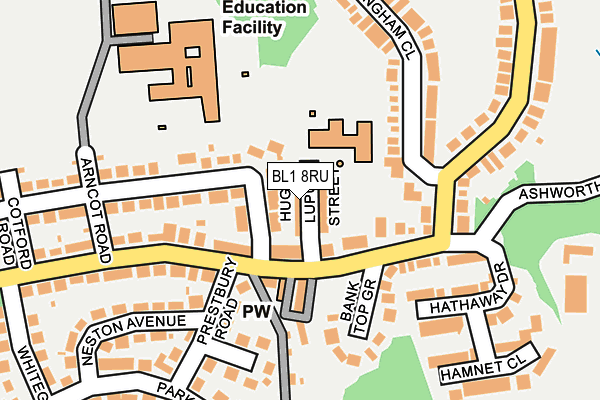 BL1 8RU map - OS OpenMap – Local (Ordnance Survey) BL1 8RU map - OS OpenMap – Local (Ordnance Survey)