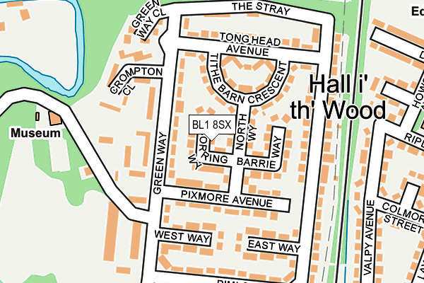 BL1 8SX map - OS OpenMap – Local (Ordnance Survey) BL1 8SX map - OS OpenMap – Local (Ordnance Survey)