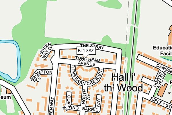 BL1 8SZ map - OS OpenMap – Local (Ordnance Survey) BL1 8SZ map - OS OpenMap – Local (Ordnance Survey)