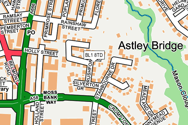 BL1 8TD map - OS OpenMap – Local (Ordnance Survey) BL1 8TD map - OS OpenMap – Local (Ordnance Survey)
