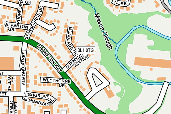BL1 8TG map - OS OpenMap – Local (Ordnance Survey) BL1 8TG map - OS OpenMap – Local (Ordnance Survey)
