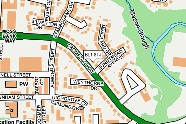 BL1 8TJ map - OS OpenMap – Local (Ordnance Survey) BL1 8TJ map - OS OpenMap – Local (Ordnance Survey)