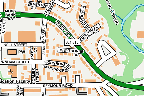 BL1 8TL map - OS OpenMap – Local (Ordnance Survey) BL1 8TL map - OS OpenMap – Local (Ordnance Survey)