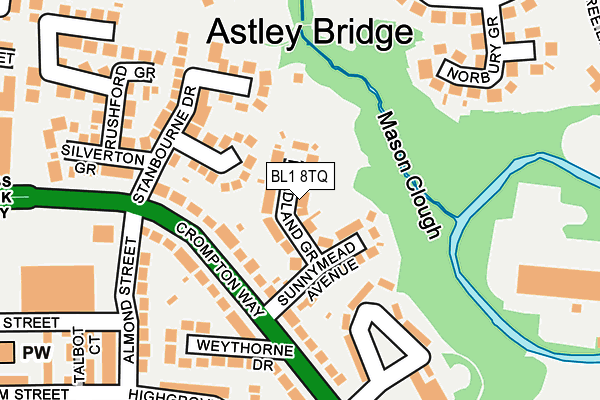 BL1 8TQ map - OS OpenMap – Local (Ordnance Survey)