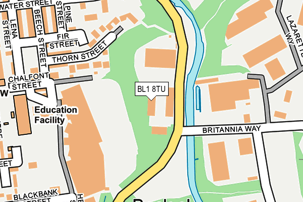 BL1 8TU map - OS OpenMap – Local (Ordnance Survey) BL1 8TU map - OS OpenMap – Local (Ordnance Survey)