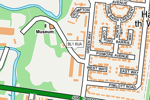 BL1 8UA map - OS OpenMap – Local (Ordnance Survey)