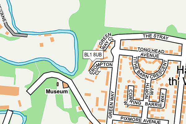 BL1 8UB map - OS OpenMap – Local (Ordnance Survey) BL1 8UB map - OS OpenMap – Local (Ordnance Survey)