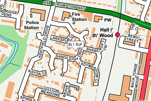 BL1 8UF map - OS OpenMap – Local (Ordnance Survey)