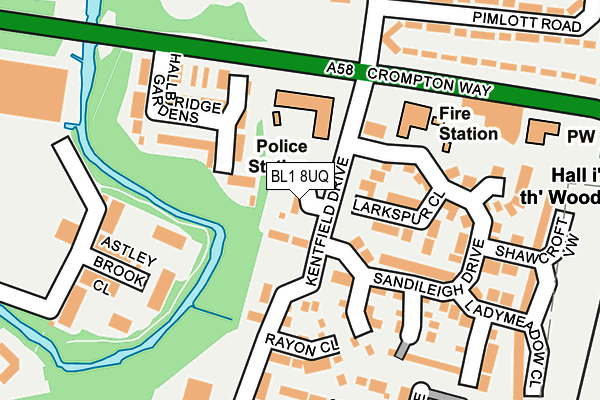 BL1 8UQ map - OS OpenMap – Local (Ordnance Survey) BL1 8UQ map - OS OpenMap – Local (Ordnance Survey)