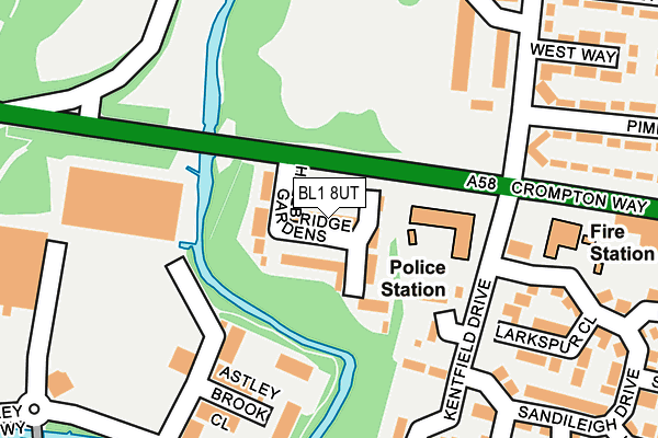 BL1 8UT map - OS OpenMap – Local (Ordnance Survey) BL1 8UT map - OS OpenMap – Local (Ordnance Survey)