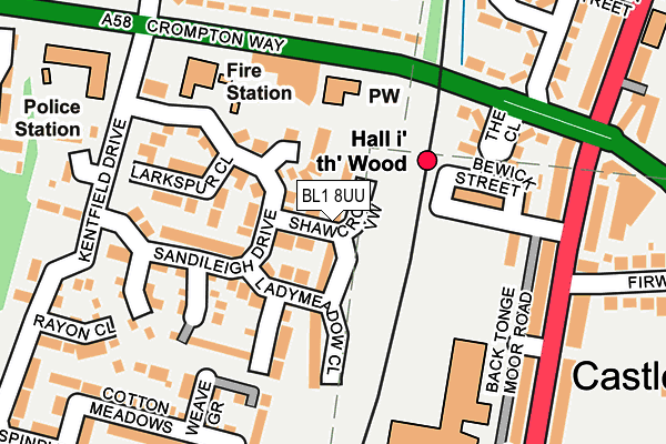 BL1 8UU map - OS OpenMap – Local (Ordnance Survey) BL1 8UU map - OS OpenMap – Local (Ordnance Survey)