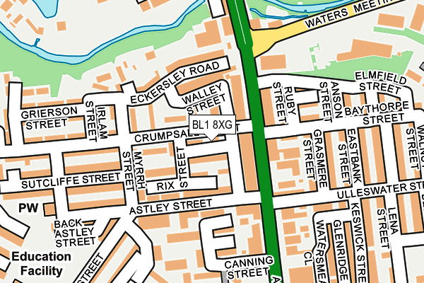 BL1 8XG map - OS OpenMap – Local (Ordnance Survey) BL1 8XG map - OS OpenMap – Local (Ordnance Survey)