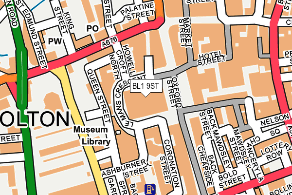BL1 9ST map - OS OpenMap – Local (Ordnance Survey) BL1 9ST map - OS OpenMap – Local (Ordnance Survey)