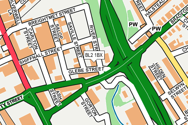 BL2 1BX map - OS OpenMap – Local (Ordnance Survey) BL2 1BX map - OS OpenMap – Local (Ordnance Survey)