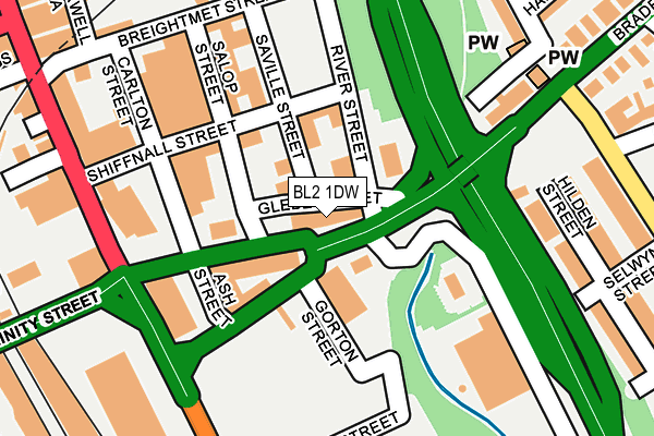 BL2 1DW map - OS OpenMap – Local (Ordnance Survey) BL2 1DW map - OS OpenMap – Local (Ordnance Survey)