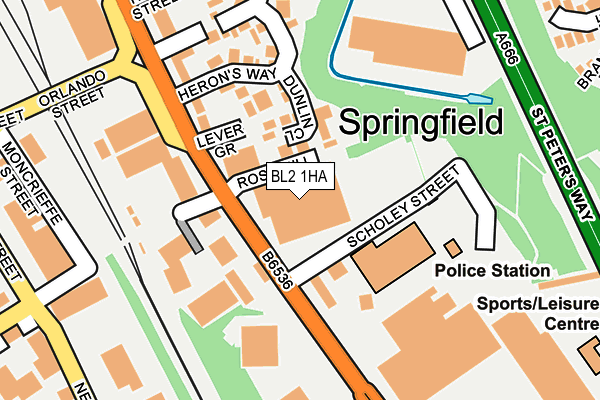 BL2 1HA map - OS OpenMap – Local (Ordnance Survey)