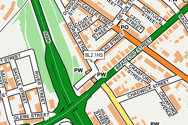 BL2 1HS map - OS OpenMap – Local (Ordnance Survey)