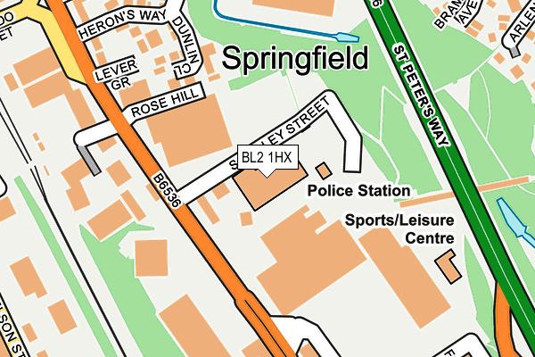 BL2 1HX map - OS OpenMap – Local (Ordnance Survey) BL2 1HX map - OS OpenMap – Local (Ordnance Survey)