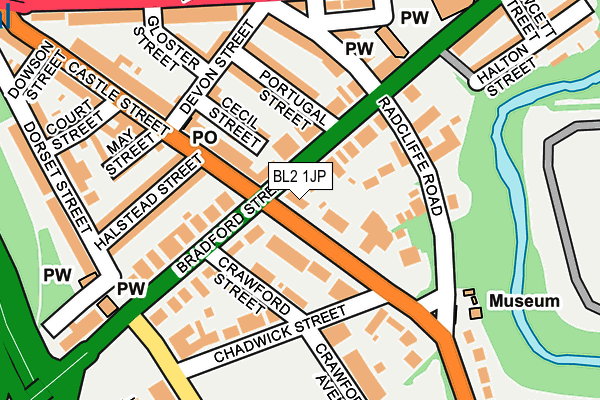BL2 1JP map - OS OpenMap – Local (Ordnance Survey) BL2 1JP map - OS OpenMap – Local (Ordnance Survey)