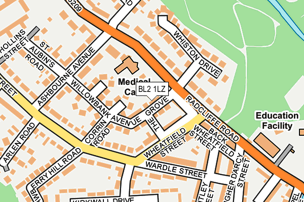 BL2 1LZ map - OS OpenMap – Local (Ordnance Survey) BL2 1LZ map - OS OpenMap – Local (Ordnance Survey)