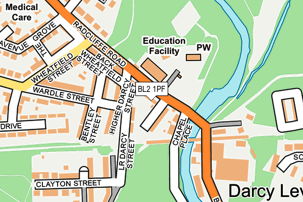 BL2 1PF map - OS OpenMap – Local (Ordnance Survey) BL2 1PF map - OS OpenMap – Local (Ordnance Survey)