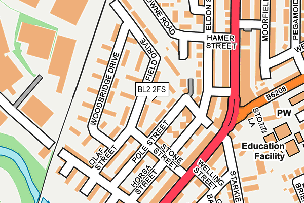 BL2 2FS map - OS OpenMap – Local (Ordnance Survey) BL2 2FS map - OS OpenMap – Local (Ordnance Survey)