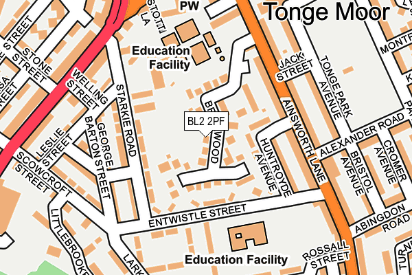 BL2 2PF map - OS OpenMap – Local (Ordnance Survey) BL2 2PF map - OS OpenMap – Local (Ordnance Survey)