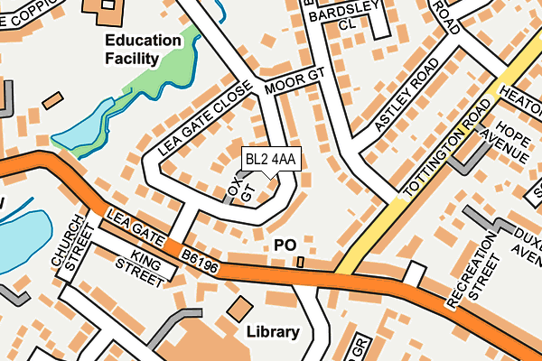 BL2 4AA map - OS OpenMap – Local (Ordnance Survey) BL2 4AA map - OS OpenMap – Local (Ordnance Survey)