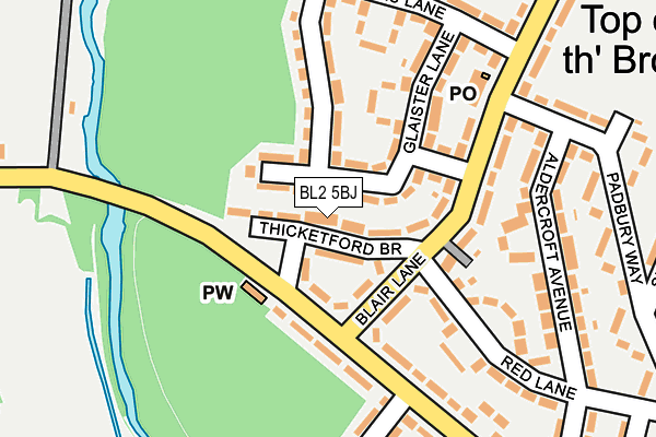 BL2 5BJ map - OS OpenMap – Local (Ordnance Survey) BL2 5BJ map - OS OpenMap – Local (Ordnance Survey)
