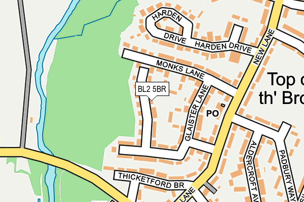 BL2 5BR map - OS OpenMap – Local (Ordnance Survey) BL2 5BR map - OS OpenMap – Local (Ordnance Survey)