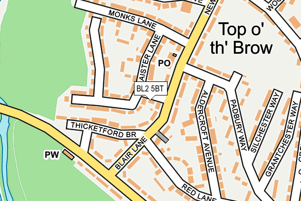 BL2 5BT map - OS OpenMap – Local (Ordnance Survey) BL2 5BT map - OS OpenMap – Local (Ordnance Survey)