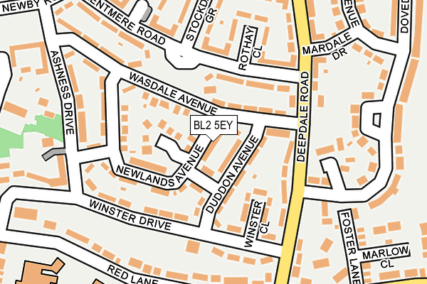 BL2 5EY map - OS OpenMap – Local (Ordnance Survey) BL2 5EY map - OS OpenMap – Local (Ordnance Survey)