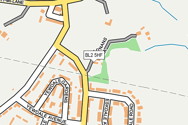 BL2 5HF map - OS OpenMap – Local (Ordnance Survey) BL2 5HF map - OS OpenMap – Local (Ordnance Survey)