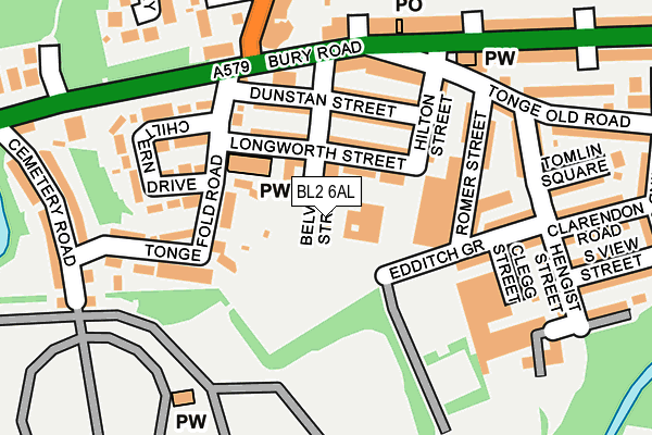 BL2 6AL map - OS OpenMap – Local (Ordnance Survey) BL2 6AL map - OS OpenMap – Local (Ordnance Survey)