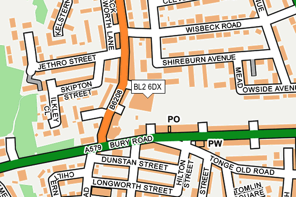 BL2 6DX map - OS OpenMap – Local (Ordnance Survey) BL2 6DX map - OS OpenMap – Local (Ordnance Survey)