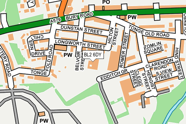 BL2 6DY map - OS OpenMap – Local (Ordnance Survey) BL2 6DY map - OS OpenMap – Local (Ordnance Survey)