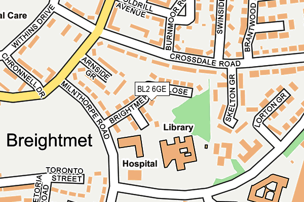 BL2 6GE map - OS OpenMap – Local (Ordnance Survey) BL2 6GE map - OS OpenMap – Local (Ordnance Survey)