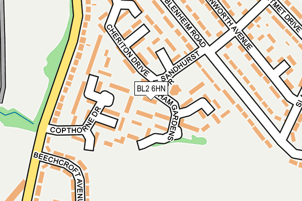 BL2 6HN map - OS OpenMap – Local (Ordnance Survey) BL2 6HN map - OS OpenMap – Local (Ordnance Survey)