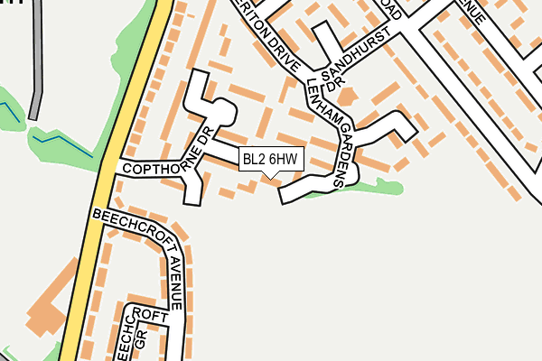 BL2 6HW map - OS OpenMap – Local (Ordnance Survey) BL2 6HW map - OS OpenMap – Local (Ordnance Survey)