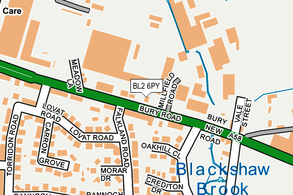 BL2 6PY map - OS OpenMap – Local (Ordnance Survey) BL2 6PY map - OS OpenMap – Local (Ordnance Survey)