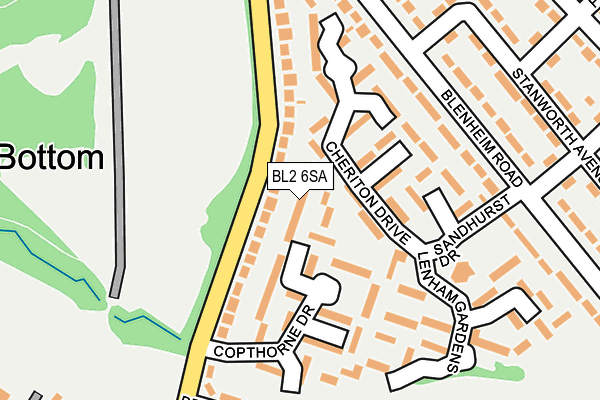 BL2 6SA map - OS OpenMap – Local (Ordnance Survey) BL2 6SA map - OS OpenMap – Local (Ordnance Survey)