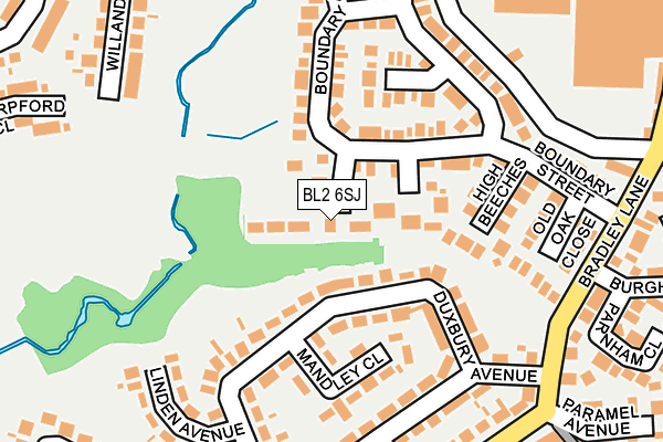 BL2 6SJ map - OS OpenMap – Local (Ordnance Survey) BL2 6SJ map - OS OpenMap – Local (Ordnance Survey)