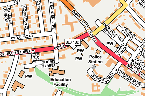BL3 1BD map - OS OpenMap – Local (Ordnance Survey)
