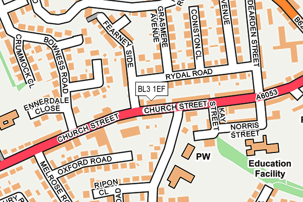 BL3 1EF map - OS OpenMap – Local (Ordnance Survey) BL3 1EF map - OS OpenMap – Local (Ordnance Survey)