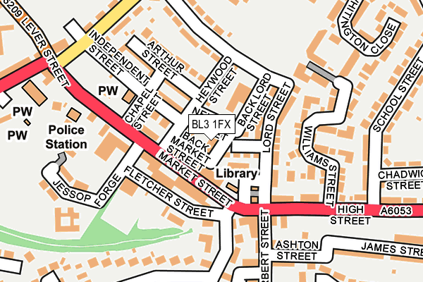 BL3 1FX map - OS OpenMap – Local (Ordnance Survey)