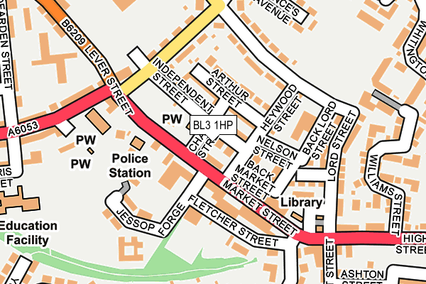BL3 1HP map - OS OpenMap – Local (Ordnance Survey) BL3 1HP map - OS OpenMap – Local (Ordnance Survey)